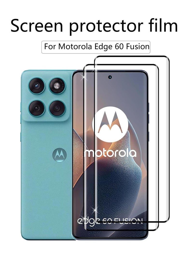 2 Pack for Motorola Moto Edge 60 Fusion Screen Protector,HD Tempered Glass,3D full Coverage,9H Hardness,Anti-Scratch,Bubble Free - Image 1